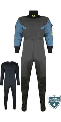 2024 Typhoon Hypercurve 4 Back Zip Traje Seco Con Calcetines Y Forro Polar 100170 - Teal / Grey